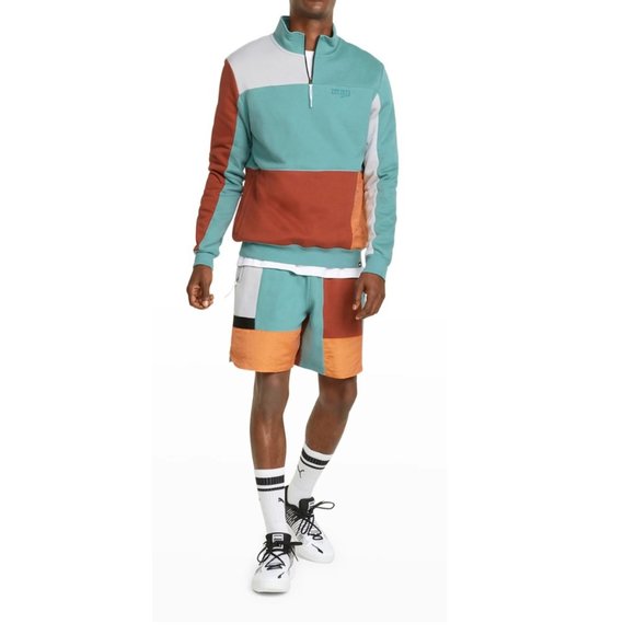 Puma Signature Men's Basketball Colorblock Shorts Drawstring Elastic Waist Blue - Picture 6 of 7
